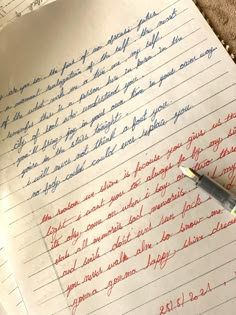 a handwritten letter on lined paper with a fountain pen