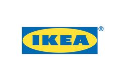 the ikea logo is shown in blue and yellow