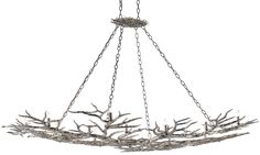 a chandelier with branches hanging from it