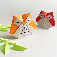 Easy Origami OWL Easy Origami Animals, Origami Gifts, Origami And Quilling, Cute Origami, Folding Origami, Instruções Origami