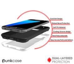 the back side of a cell phone case with instructions on how to put it in