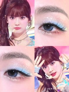 Aespa Makeup, Kpop Makeup, Pop Makeup, Asian Makeup Tutorials, Makeup Charts, Sparkly Makeup, Show Makeup, Performance Makeup, Cute Eye Makeup