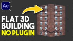 a building with the words flat 3d building no plugin on it and an arrow pointing to