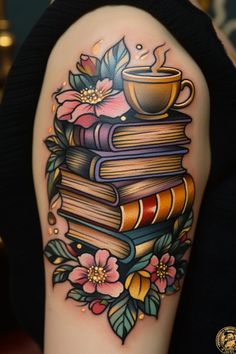 Attention all book lovers looking for tattoo inspiration! Express your love for books with these stunning and unique book lover tattoo ideas for women. Whether you prefer small, minimalist designs or intricate, detailed artwork, these tattoos will make a literary statement that is as beautiful as your favorite story. Let your passion for reading shine through with a book lover tattoo that truly reflects who you are. Browse through these creative designs to find the perfect ink to complement your Books Tattoo Design, Book Tattoo Sleeve, Book Lover Tattoo Ideas, Lover Tattoo Ideas, Reader Tattoo, Literary Tattoo, Book Lover Tattoo, Lover Tattoo