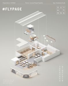 an architectural rendering of a house with the words'flypage'written in white