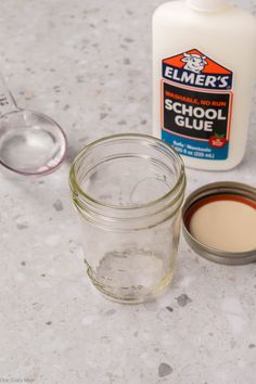 the ingredients to make an apple cider are sitting on the counter next to each other