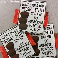 four candy bar wrappers with words on them