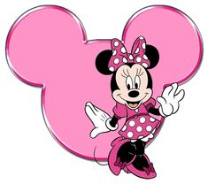 minnie mouse with pink and white polka dots