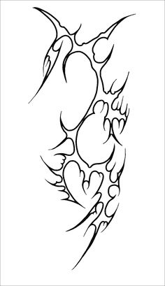 a black and white drawing of two hands with hearts in the middle, on a white background