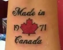 a tattoo with the words made in canada on it