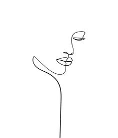 a single line drawing of a woman's face