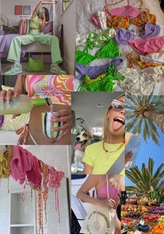 a collage of photos showing different types of clothing and accessories in various colors, sizes and shapes