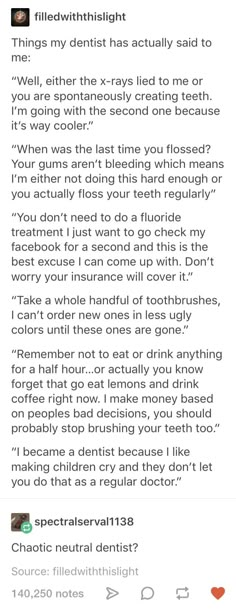 an instagramt from the dentist on twitter