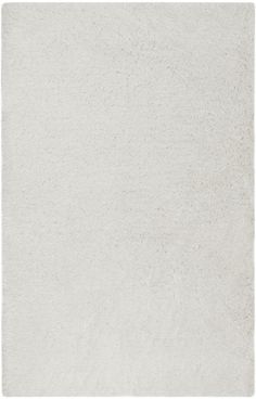 a white rug is shown in the shape of a rectangle with an oval border