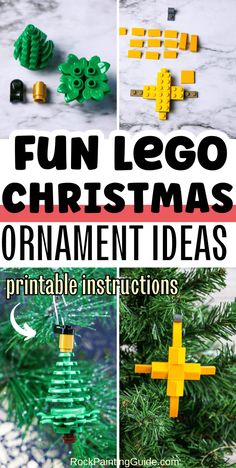 lego christmas ornament ideas for kids to make and decorate with the help of their own hands