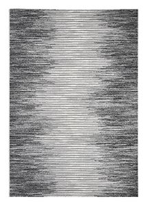 a black and white rug with lines on it