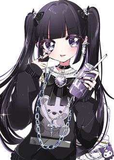 Yami Kawaii Art, Anime Goth, Jirai Kei, Anime Cover Photo, Cute Profile Pictures, Kawaii Art, Art Inspiration Drawing