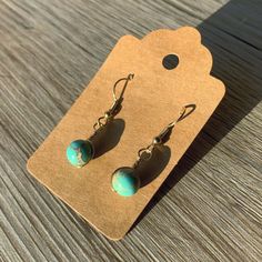 PLEASE READ  I am an amateur and a hobbyist. I am very much still learning. Please keep that in mind when purchasing my creations. <3  Simple gemstone bead earrings made from copper wire and teal sea sediment jasper beads. They almost look like little globes! 🌎 There's only one pair of these so if you like them, don't hesitate! Jewelry Hippie, Earrings Wire, Jasper Earrings, Earrings Crystal, Hippie Jewelry, Wedding Jewelry Earrings, Wrapped Jewelry, Jasper Beads, Bead Earrings