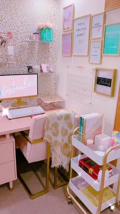 a desk with a computer on it and some pictures above the desk that says tips to create a produtive study space