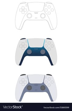 two video game controllers side by side with the same color and size as shown in this image