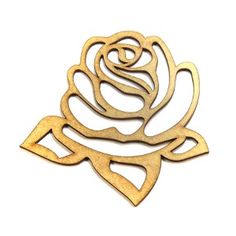 a wooden rose is shown on a white background