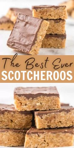 the best ever scotcheroos with chocolate on top