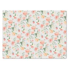 a white background with pink flowers and green leaves on the bottom right corner is an image of peach and pink feminine florals