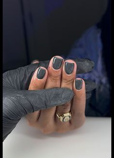 Short Nail Ideas, Natural Nails Manicure, Overlay Nails, Grey Nails, Mens Nails, Hard Nails, Drip Nails, Short Square Acrylic Nails, Short Nail