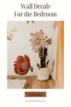 Eden Floral Wall Decals by Urban Walls are are beautiful way to add a pop of color to your bedroom. The warm colors are perfect neutrals. Floral Wall Decals, Kids Room Wallpaper, Make Your Bed, Room Wallpaper, Beautiful Bedding