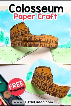 colosseum paper craft with free printables for kids to make it looks like the colosseum