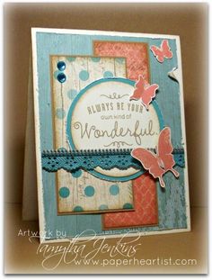 a card with butterflies on it and the words, always be your own kind of wonderful