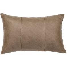 a brown pillow with two lines on the front and one line down the middle, sitting on a white background