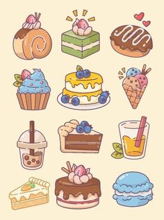 a bunch of different types of cakes and desserts