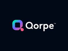 the logo for q - ope is shown on a black background with an orange and blue