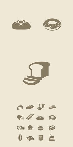 an image of bread and other food icons