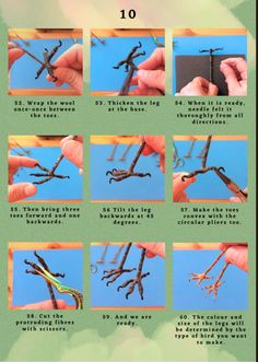 the instructions for how to make an origami tree with leaves and branches in it