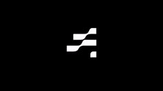 a black and white logo with the letter f in it's center, on a dark background