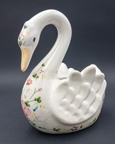 Vintage Hand Painted Swan Planter Vase Portugal. Approximately 7.5” tall, 6.5” long, 4” wide. Choose Priority Mail OR Parcel Select Ground At checkout I package all of my items with extreme care. Most items ship same or next business day. Please visit and follow my eBay store, FunFabFancy. Thanks for looking! Animal Vase, Paint Glaze, Swan Planter, Two Wolves, Sculpture Art Clay, Glaze Ideas, Glaze Paint, Future Bedroom, Girl Nursery Room