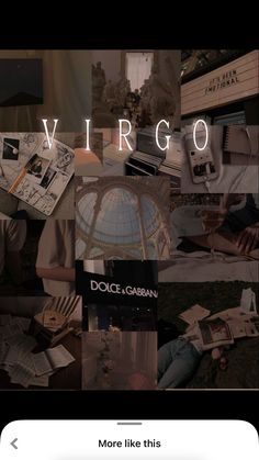 a collage of photographs with the word virgo