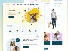 the website is designed to look like it has two dogs and one man in sunglasses