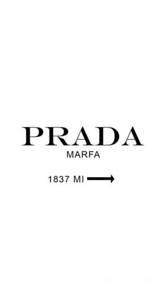 the prada marfa logo is shown in black and white