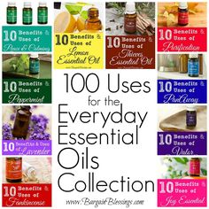 100 Uses for the Everyday Essential Oils Collection! These oils are simply amazing! #essentialoils #naturalliving Thieves Essential Oil, Essential Oils Collection, Essential Oils 101, Essential Oil Remedy, Yl Oils, Oil Remedies, Essential Oils Herbs, Essential Oils Health, Yl Essential Oils