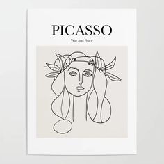 the front cover of picasso magazine featuring a woman's face in black and white