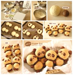 there are many pictures of cookies made to look like pandas