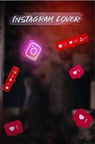 an instagram cover is shown with red and pink stickers on the bottom right corner