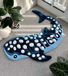 This is a made to order option, production will take 5-6 weeks plus 5-7 working days for delivery! Transform Your Home With a Touch of The Extraordinary This unique Handmade Whale Shark Rug is more than just a rug—it's a statement piece that embodies the ocean’s beauty. This premium rug showcases and  colours that capt Shark Rug, A Rug, Baby Boy Rooms, Boy Baby, Luxury Home Decor, Wool Yarn, Rug Design, Baby Room