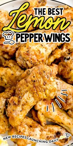 Lemon Pepper Wings Lemon Pepper Butter Sauce, Baked Lemon Pepper Wings, Chicken Wing Sauce Recipes, Chicken Wing Recipes Fried, Chicken Wing Recipes Baked