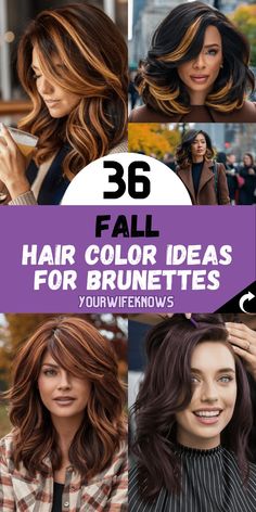 Discover 36 fabulous fall hair color ideas for brunettes that will leave you feeling refreshed and stylish! From deep, dark tones to fun and vibrant highlights, there's a color for every brunette. Try a trendy red or a sophisticated ash brown, and see how these colors can elevate your look. Perfect for any hair length, these fall hair colors are trending for 2024. Get inspired and find the perfect shade for your fall transformation! Perfect for dark and highlighted styles. Fall Fahion, Fall Red Hair, Fall Hair Highlights, Hairstyle Black Women, Trendy Fall Hair Color, Goth Hairstyles, Hair Trends 2024, Cut Own Hair, Auburn Highlights