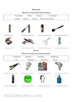 the contents of makeup are shown in this worksheet