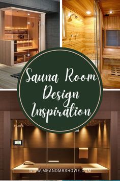 sauna room design inspiration with text overlay